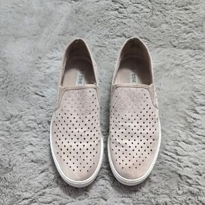 Steve Madden taupe perforated design slip on sneakers